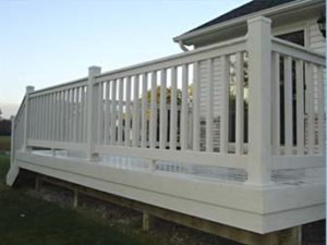 vinyl railing with square balusters, square pickets