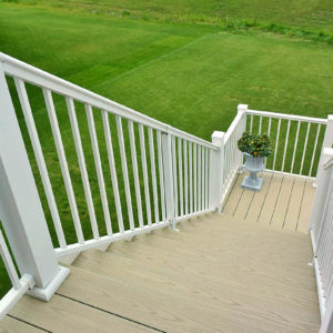 AFCO Rail 100 Series Fixed Stair Over-the-Top White Textured