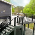 AFCO Railing 200 Series in black texture with deck board