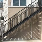 AFCO Rail Series 300 stairs and railing in black textured