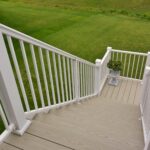 AFCO Rail System fixed staircase railing in white textured